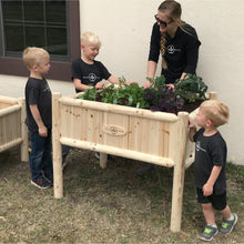 Load image into Gallery viewer, BGRGP81 - Cedar Log Planter Box with Legs - 41.3 (L) x 29.5 (W) x 32 (H) Inches (Heavy Duty Tall)
