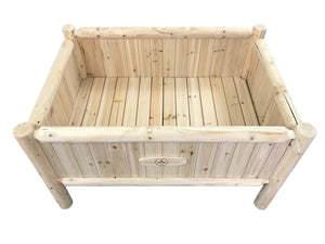 BGRGP60 - Cedar Log Planter Box with Legs - 41.3 (L) x 29.5 (W) x 23.6 (H) Inches (Heavy Duty Short)