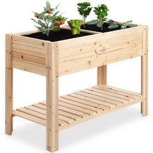 Load image into Gallery viewer, BGLPK84 - Cedar Patio Planter with Legs and Shelf - Large - 48&quot; (L) x 24” (W) x 33” (H)
