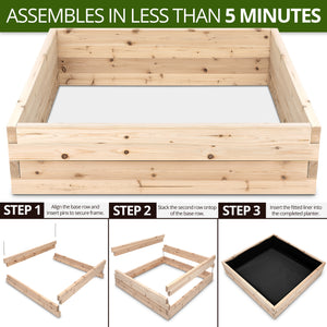 BGRBP30 - Cedar Raised Garden Bed Kit - Fast Assembly, No Tools Needed - 1.5" Thick Boards - (48" x 48" x 12")