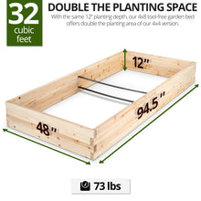 Load image into Gallery viewer, BGRBD30 - Cedar Raised Garden Bed Kit - Fast Assembly, No Tools Needed - 1.5&quot; Thick Boards - (94.5&quot; x 48&quot; x 12&quot;)

