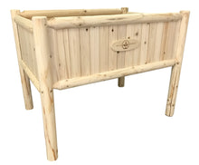 Load image into Gallery viewer, Warehouse Damaged -- BGRGP81 - Cedar Log Planter Box with Legs - 41.3 (L) x 29.5 (W) x 32 (H) Inches (Heavy Duty Tall)
