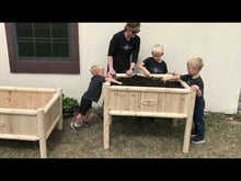 Load and play video in Gallery viewer, BGRGP81 - Cedar Log Planter Box with Legs - 41.3 (L) x 29.5 (W) x 32 (H) Inches (Heavy Duty Tall)
