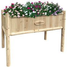 Load image into Gallery viewer, CLEARANCE - Cosmetic Defects - BGRGP85 - Cedar Log Planter Box with Legs - 44.7 (L) x 23.2 (W) x 33.5 (H) Inches
